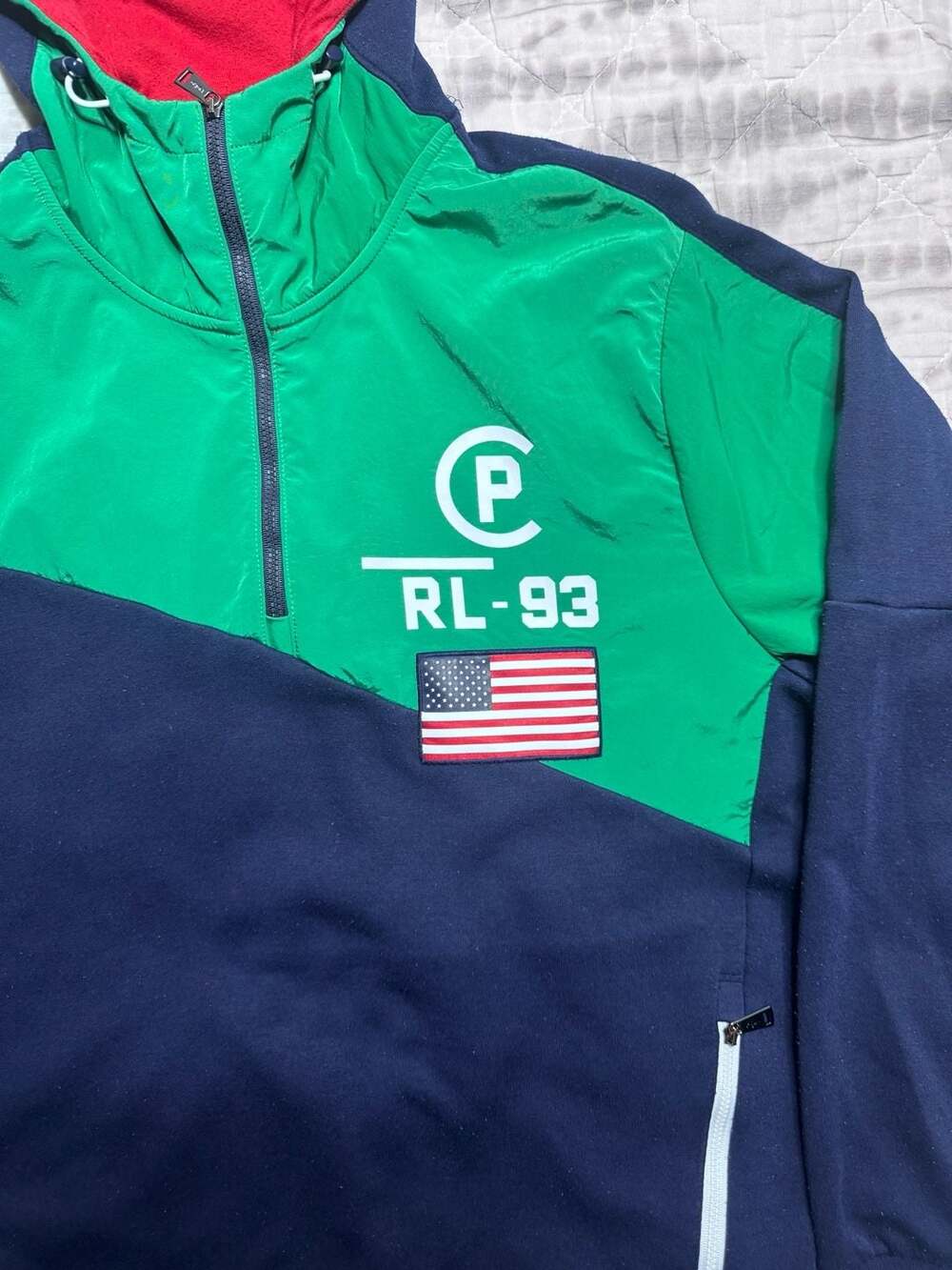 Polo Ralph Lauren Performance Hoodie Size Medium Men’s Red Green Navy